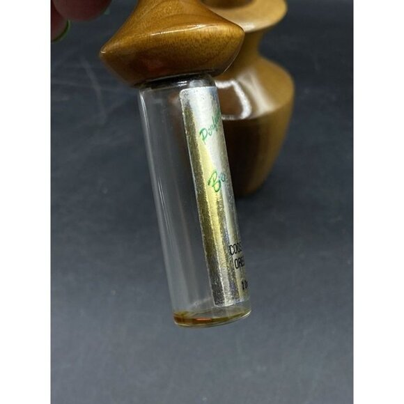 Lakeshore Oregon Myrtlewood Perfume Bottle Empty Glass Vial Insert Hand Carved - Picture 9 of 9
